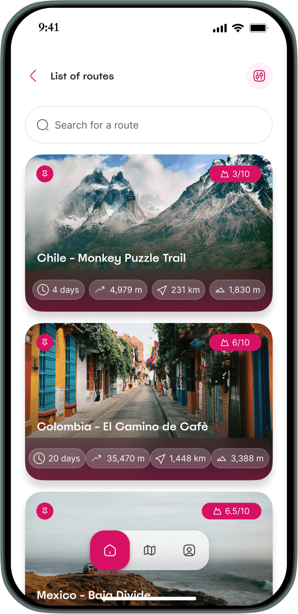 Rolling Around App - Discover bikepacking routes